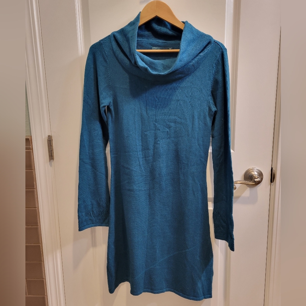PrAna medium blue cotton wool sweater dress